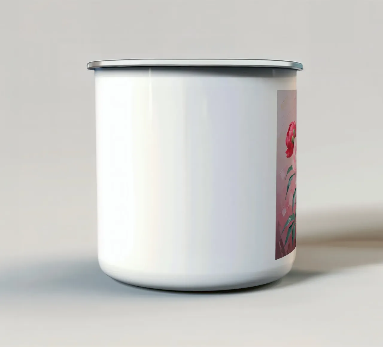Rose Flower Painting tazza in smalto da Jeff Studio