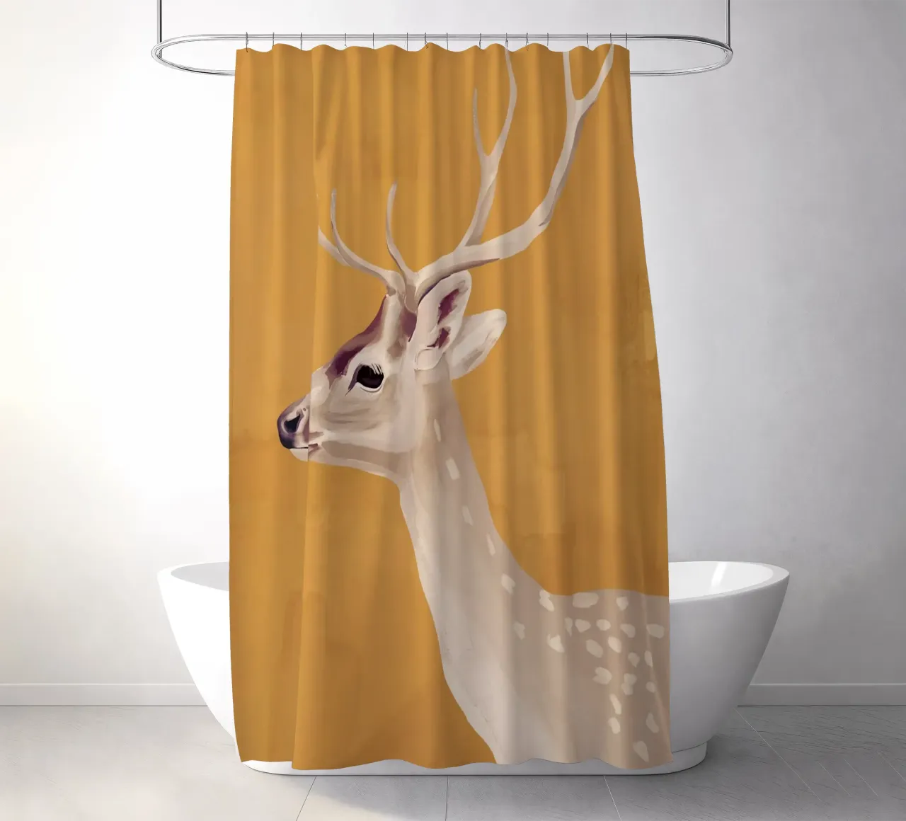 Witte Stag III douchegordijn van ThingDesign