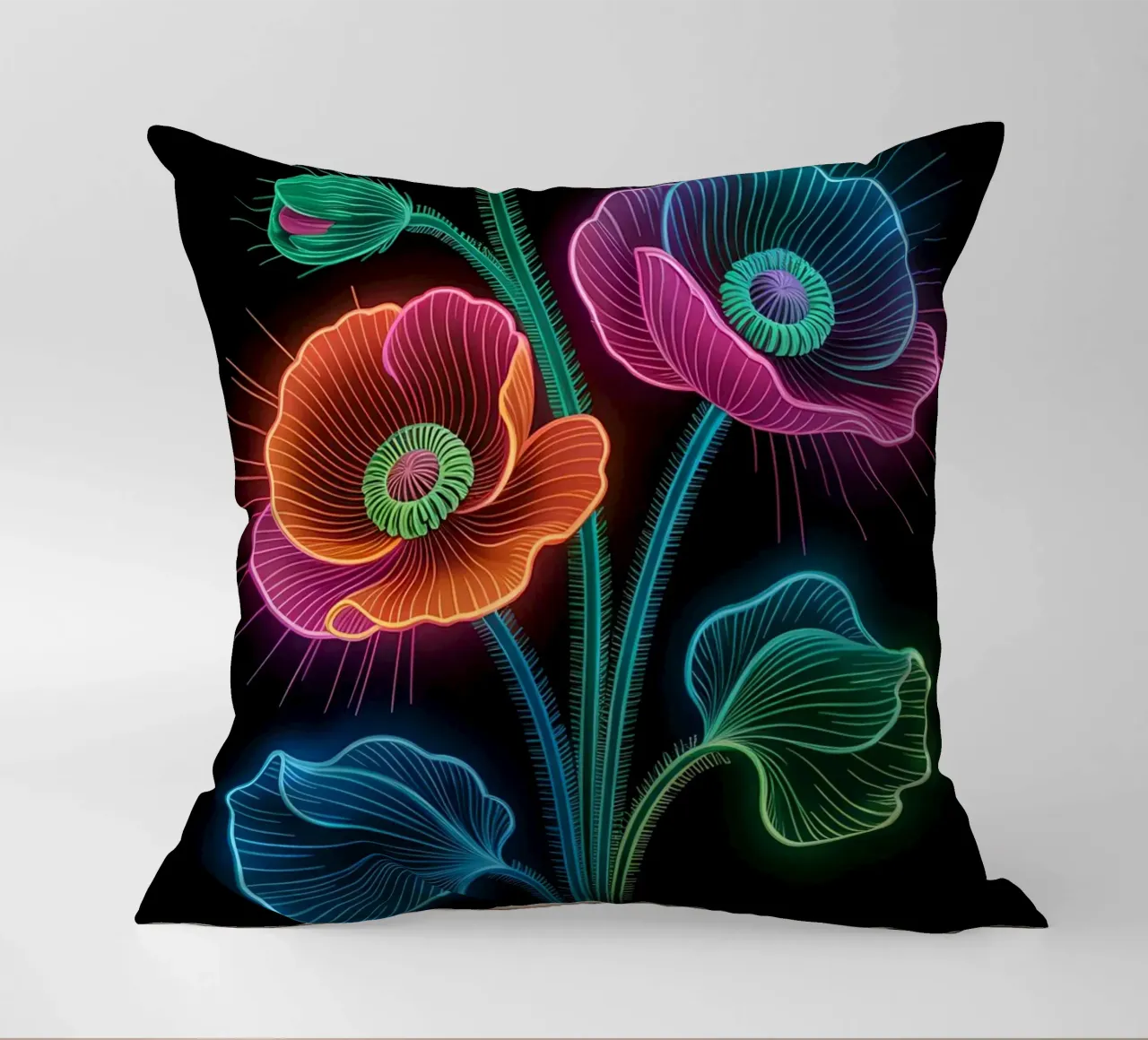 Flower Neon cuscino da Jeff Studio