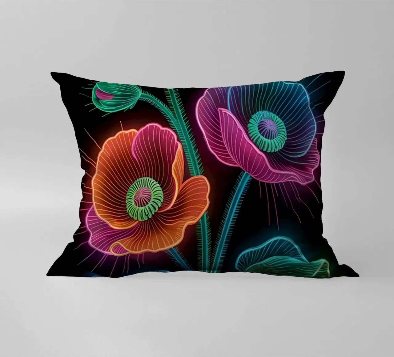 Flower Neon cuscino da Jeff Studio