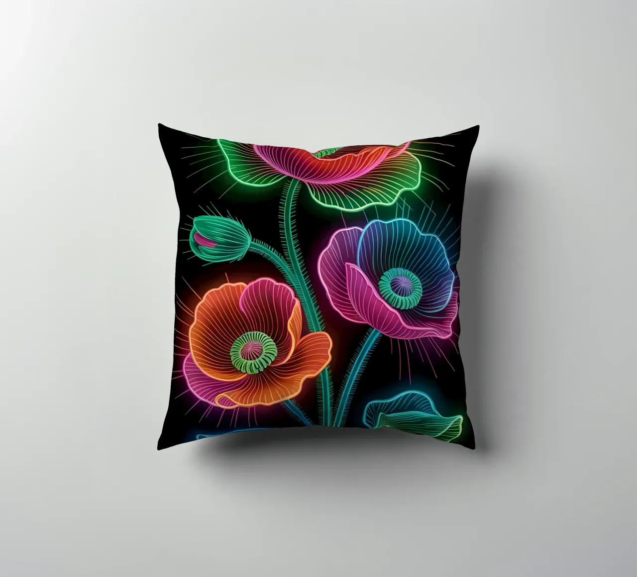 Flower Neon cuscino da Jeff Studio