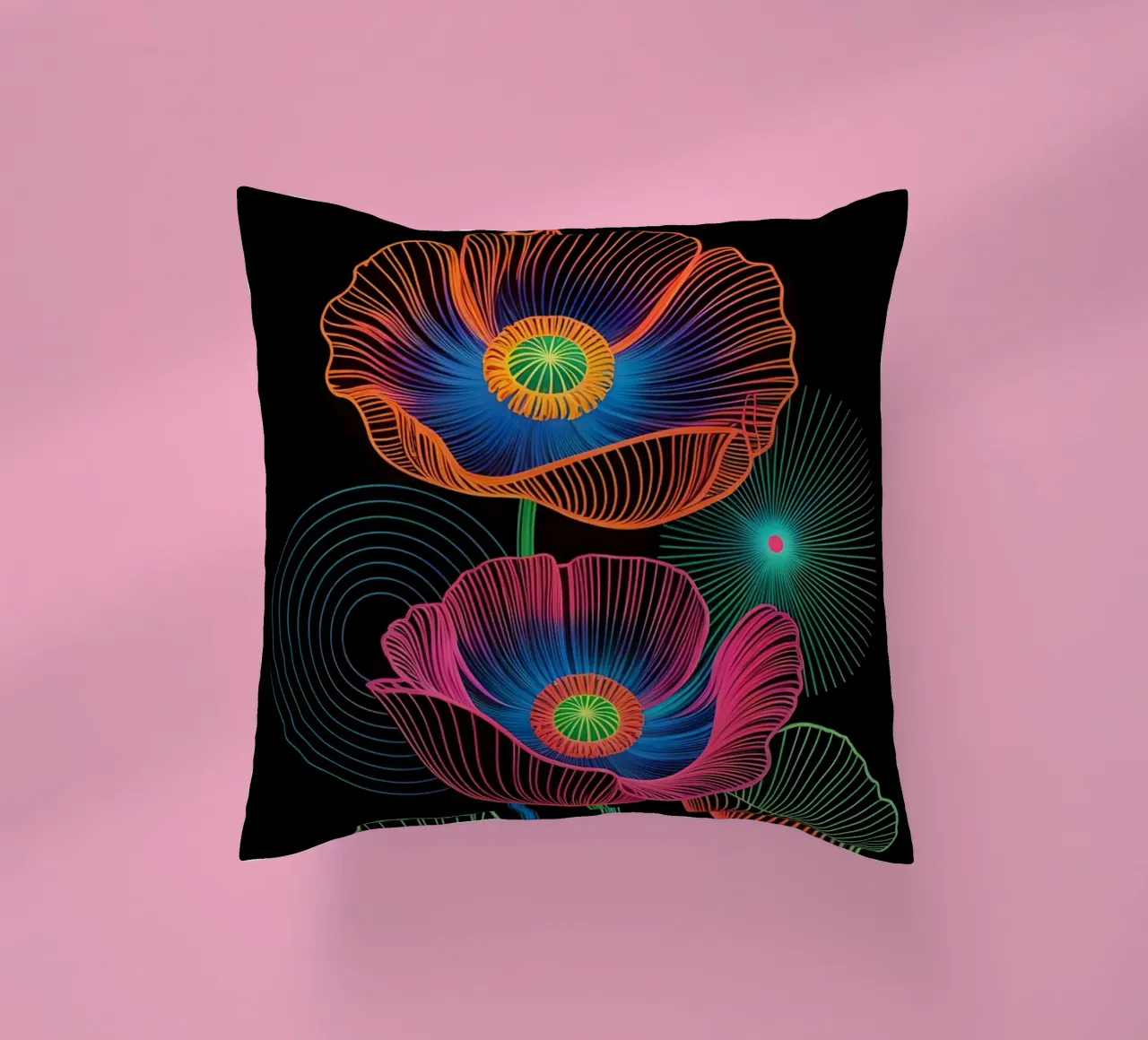 Flower Neon cuscino da Jeff Studio