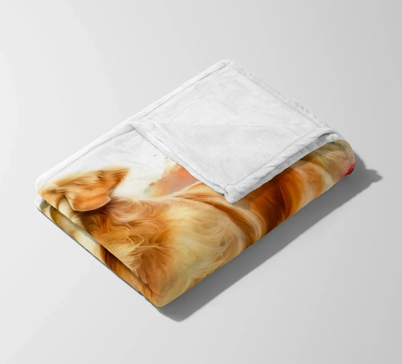 Ritratto ad acquerello del Golden Retriever coperta in pile da 🥝 KIWI STORE