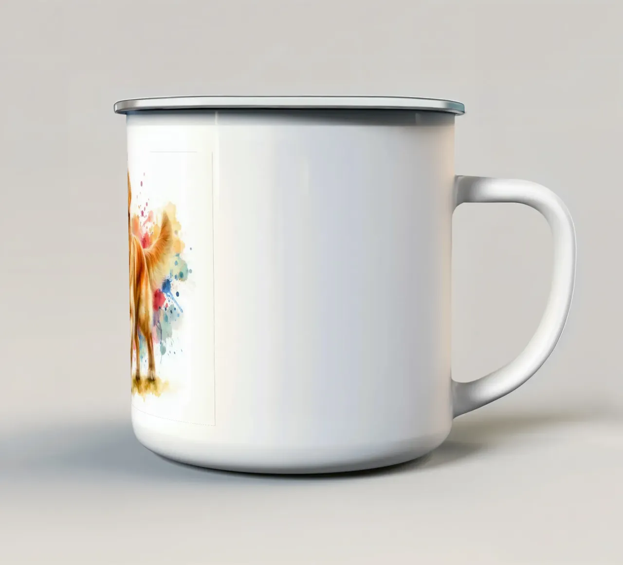 Ritratto ad acquerello del Golden Retriever tazza in smalto da 🥝 KIWI STORE