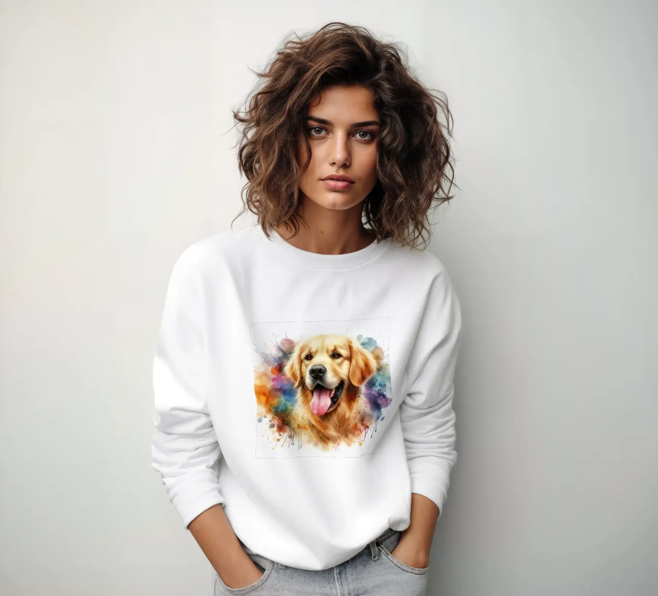 Ritratto ad acquerello del Golden Retriever felpa da 🥝 KIWI STORE