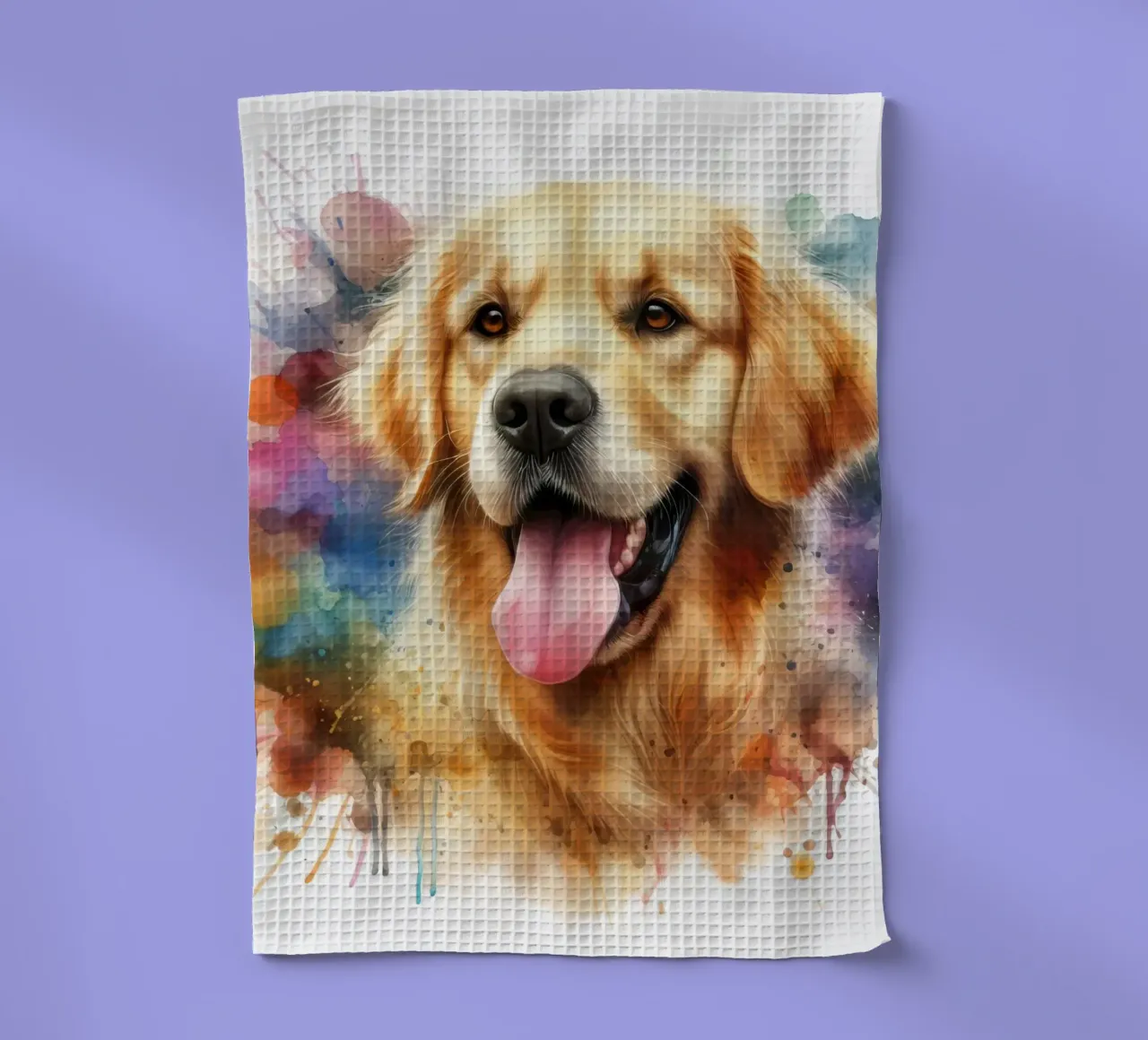 Ritratto ad acquerello del Golden Retriever canovaccio da cucina da 🥝 KIWI STORE