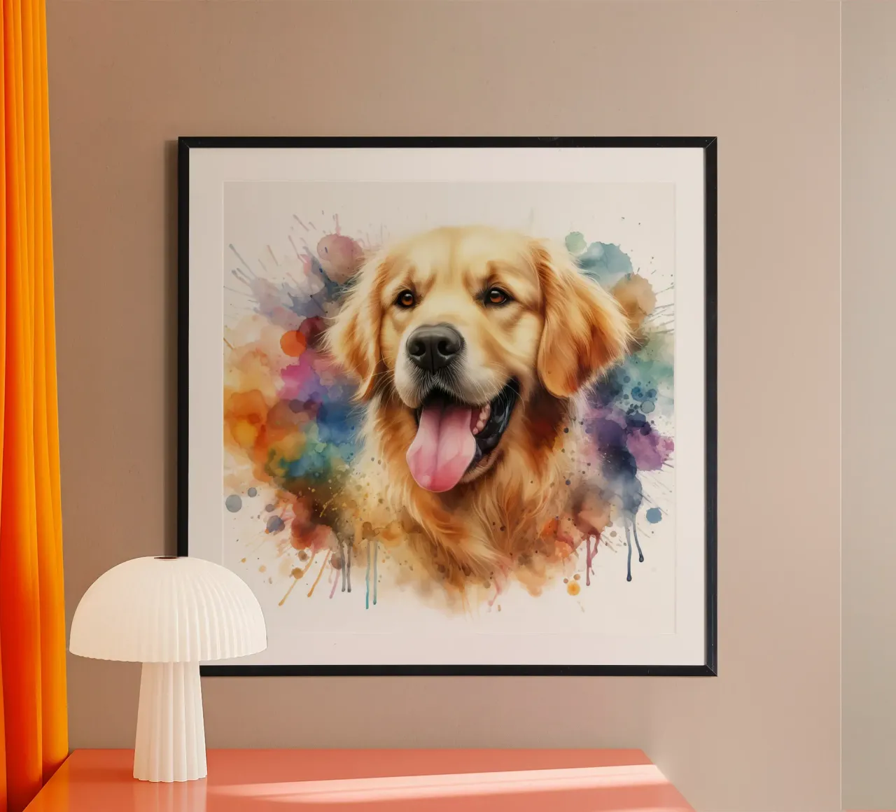 Ritratto ad acquerello del Golden Retriever carta hahnemühle da 🥝 KIWI STORE