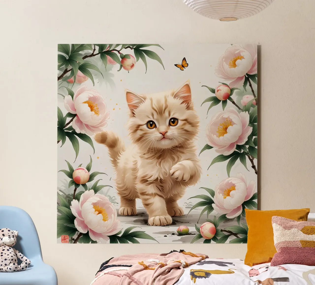 Cat Flower alu-dibond by Jeff Studio