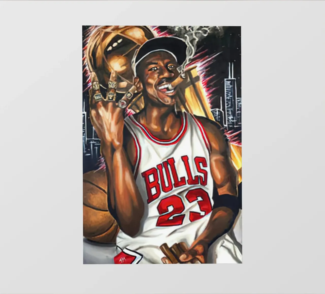 Fumo di Michael Jordan pellicola backlit da Jordan shop