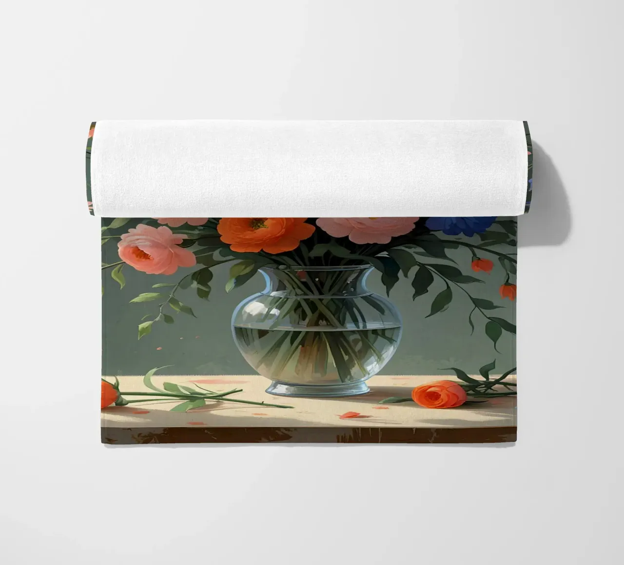 Flower Glaas Vase beach towel by Jeff Studio