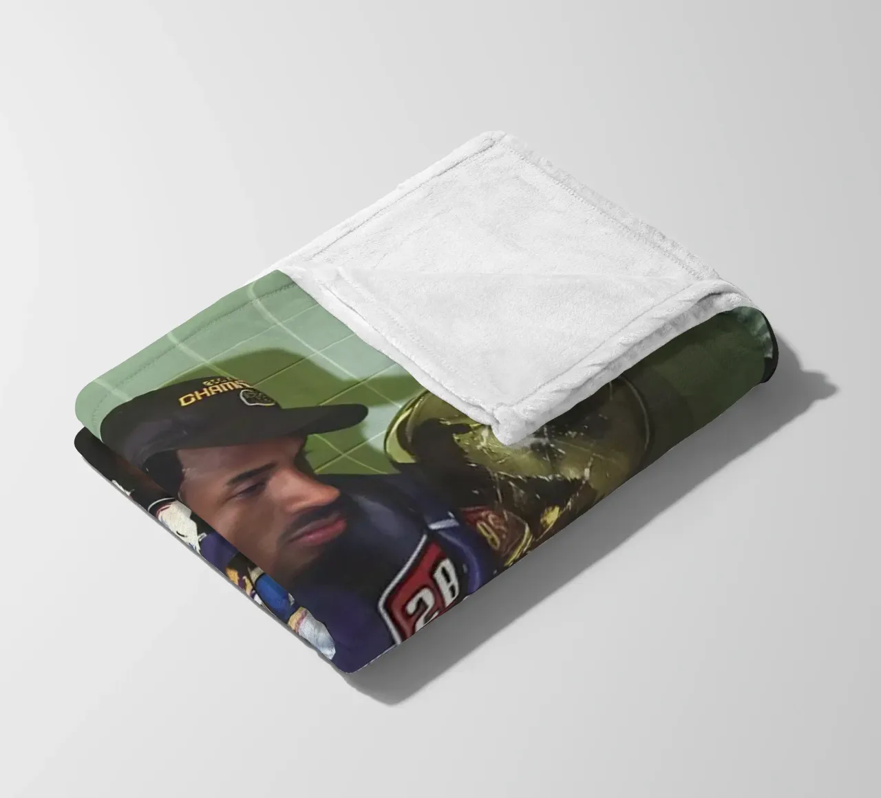 Kobe Reflects in the Locker Room fleece blanket by FAKE ARTWORK STORE