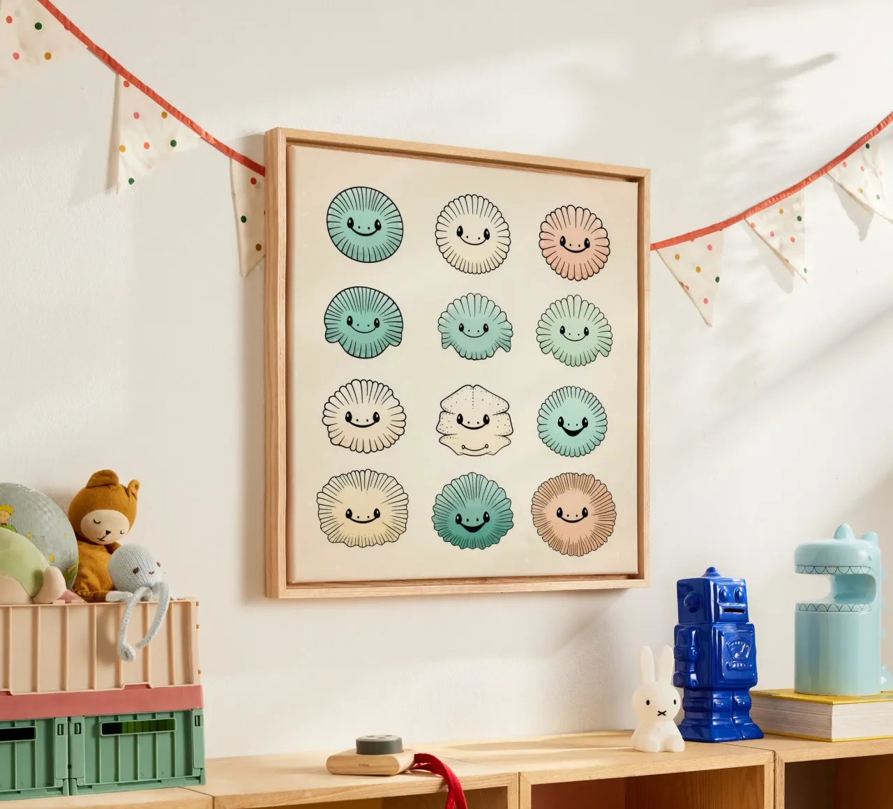 Retro Sint-Jakobsschelp canvas van Funny Animals
