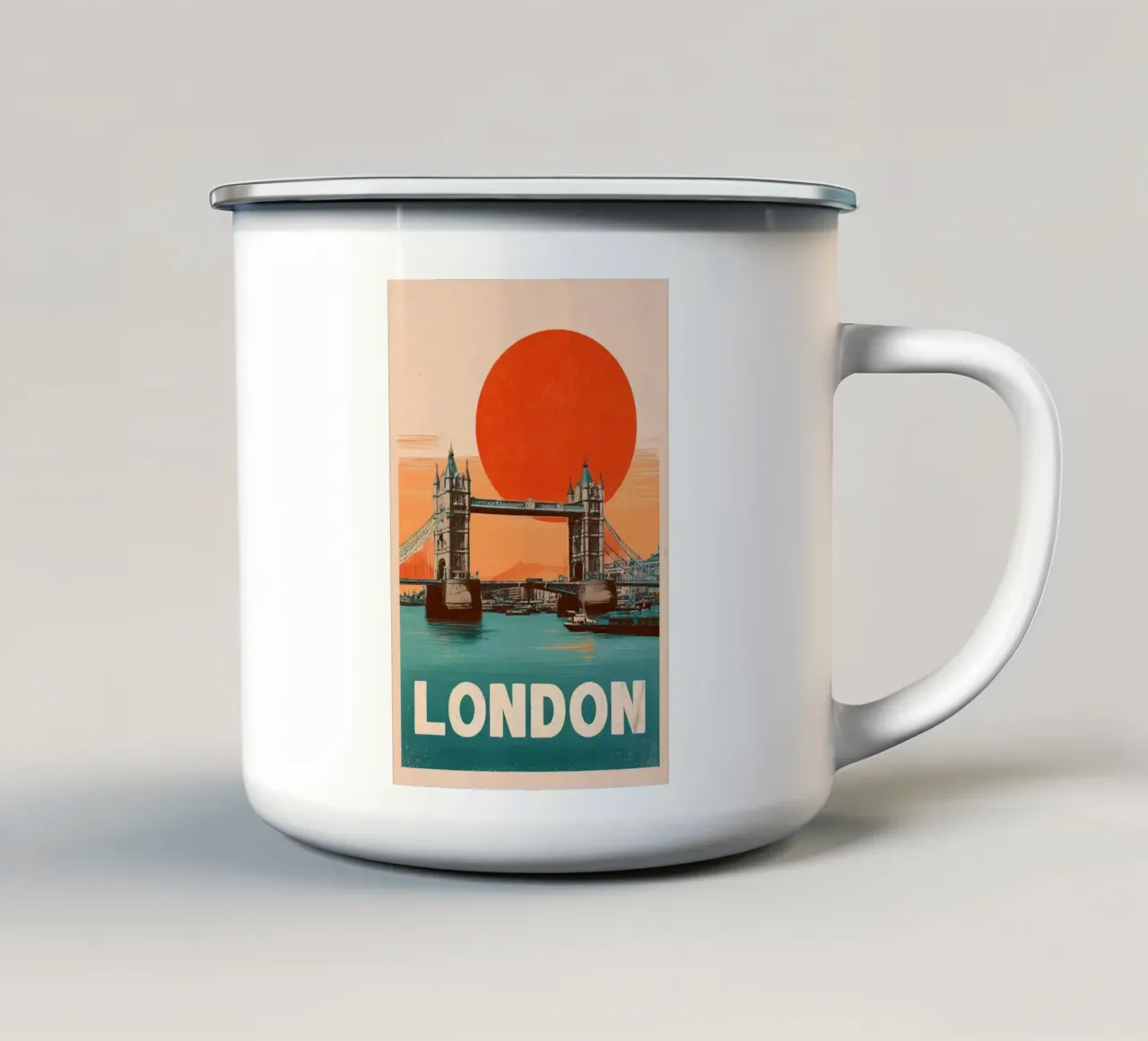 Londra vintage Tower Bridge tazza in smalto da Vintage Travel Art
