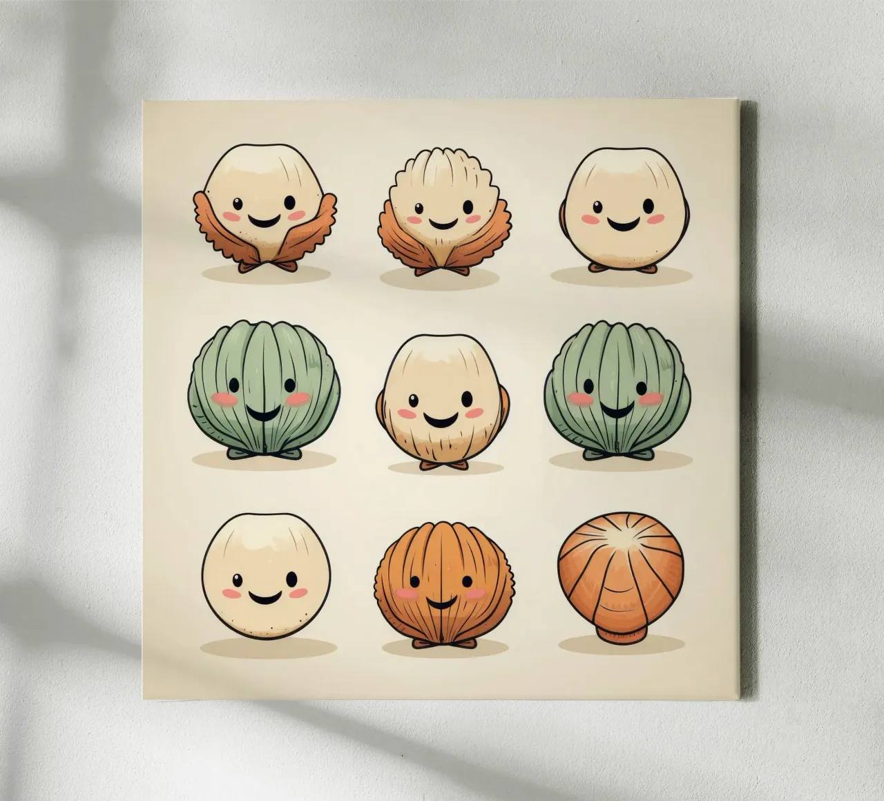 Retro Sint-Jakobsschelp canvas van Funny Animals