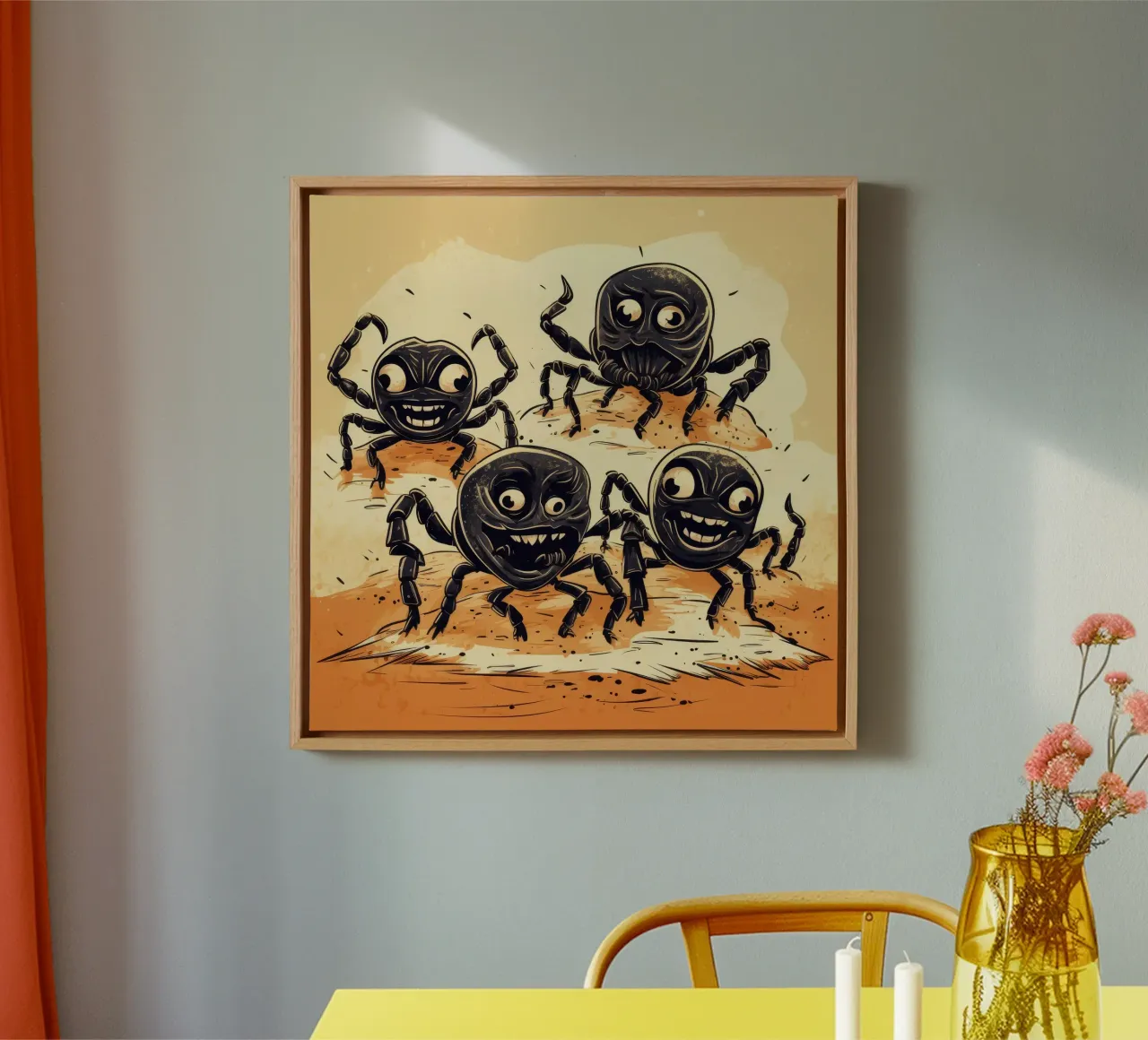 Retro Scorpion Gang tela con Cornice a cassetta da Funny Animals