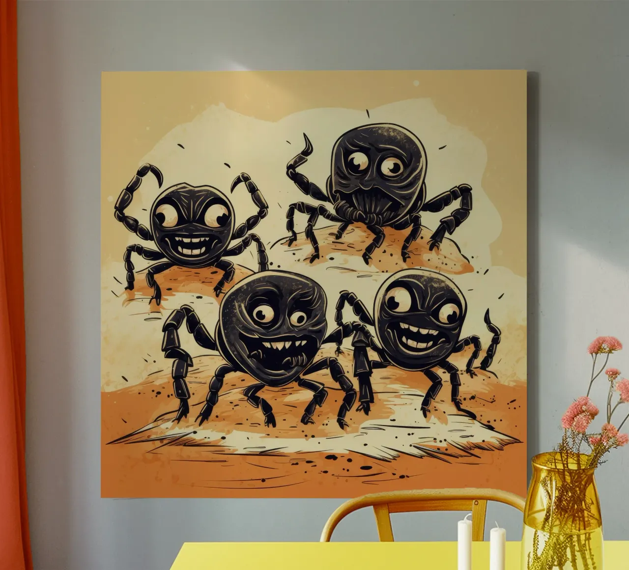Retro Scorpion Gang tela con Cornice a cassetta da Funny Animals