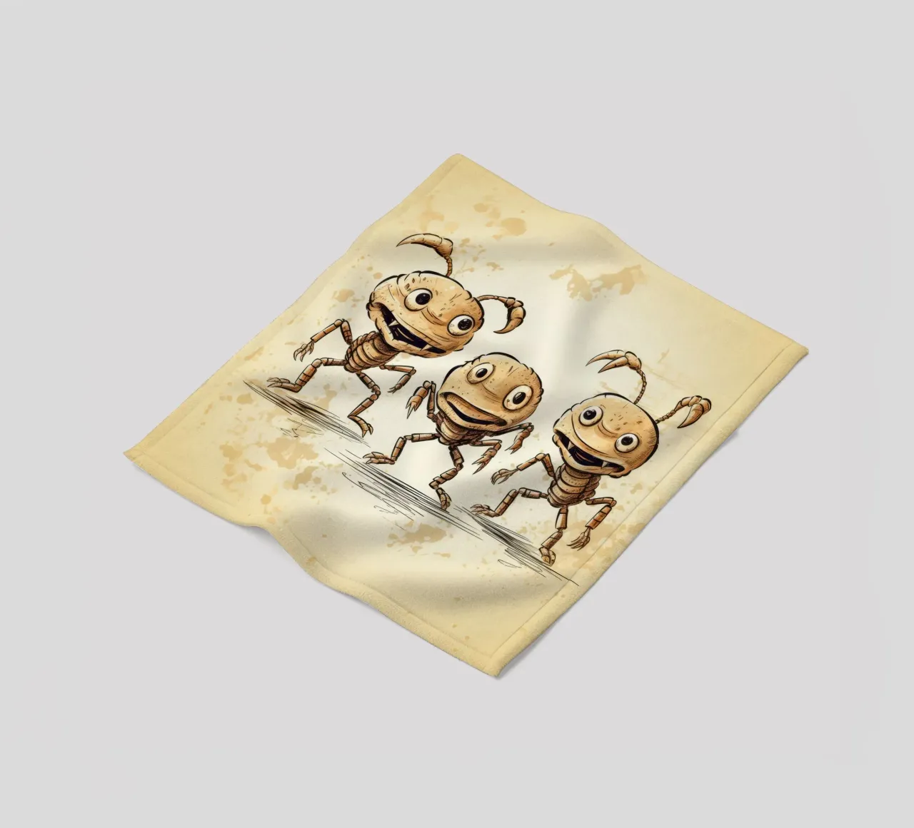 Retro Scorpion Gang fleece blanket by Funny Animals