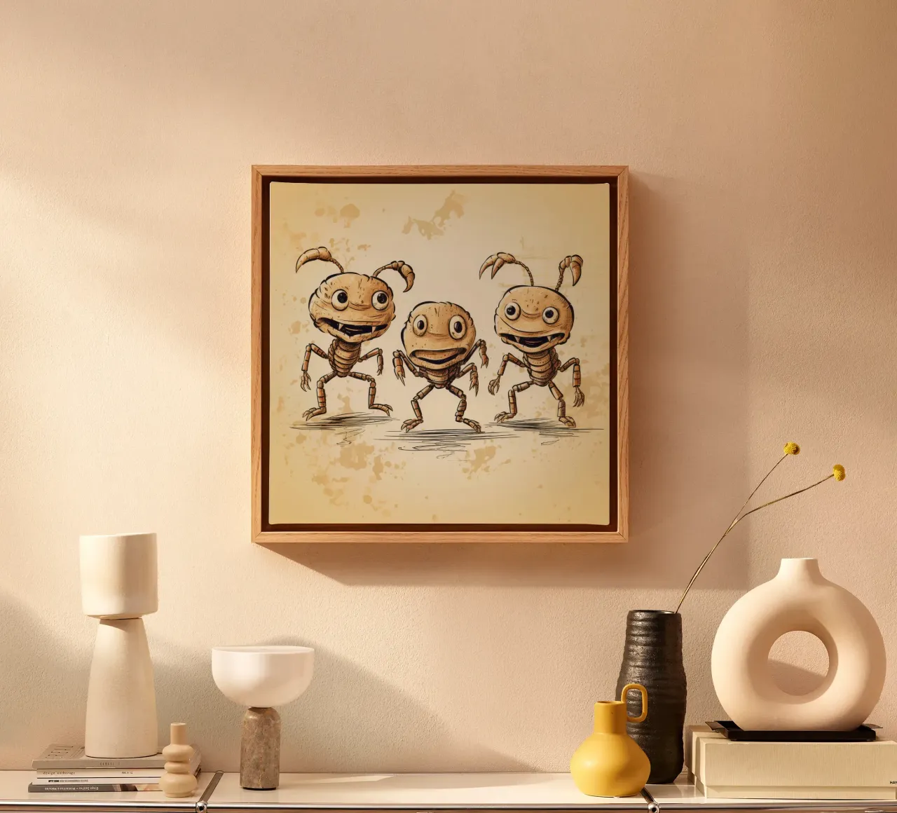 Retro Scorpion Gang tela con Cornice a cassetta da Funny Animals