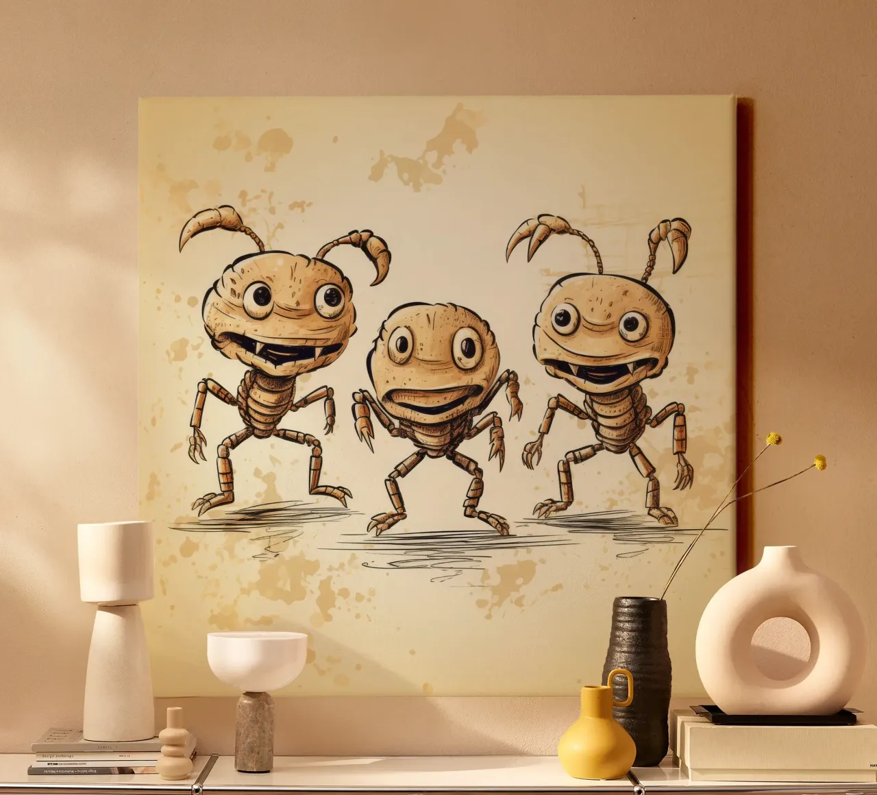 Retro Scorpion Gang tela con Cornice a cassetta da Funny Animals
