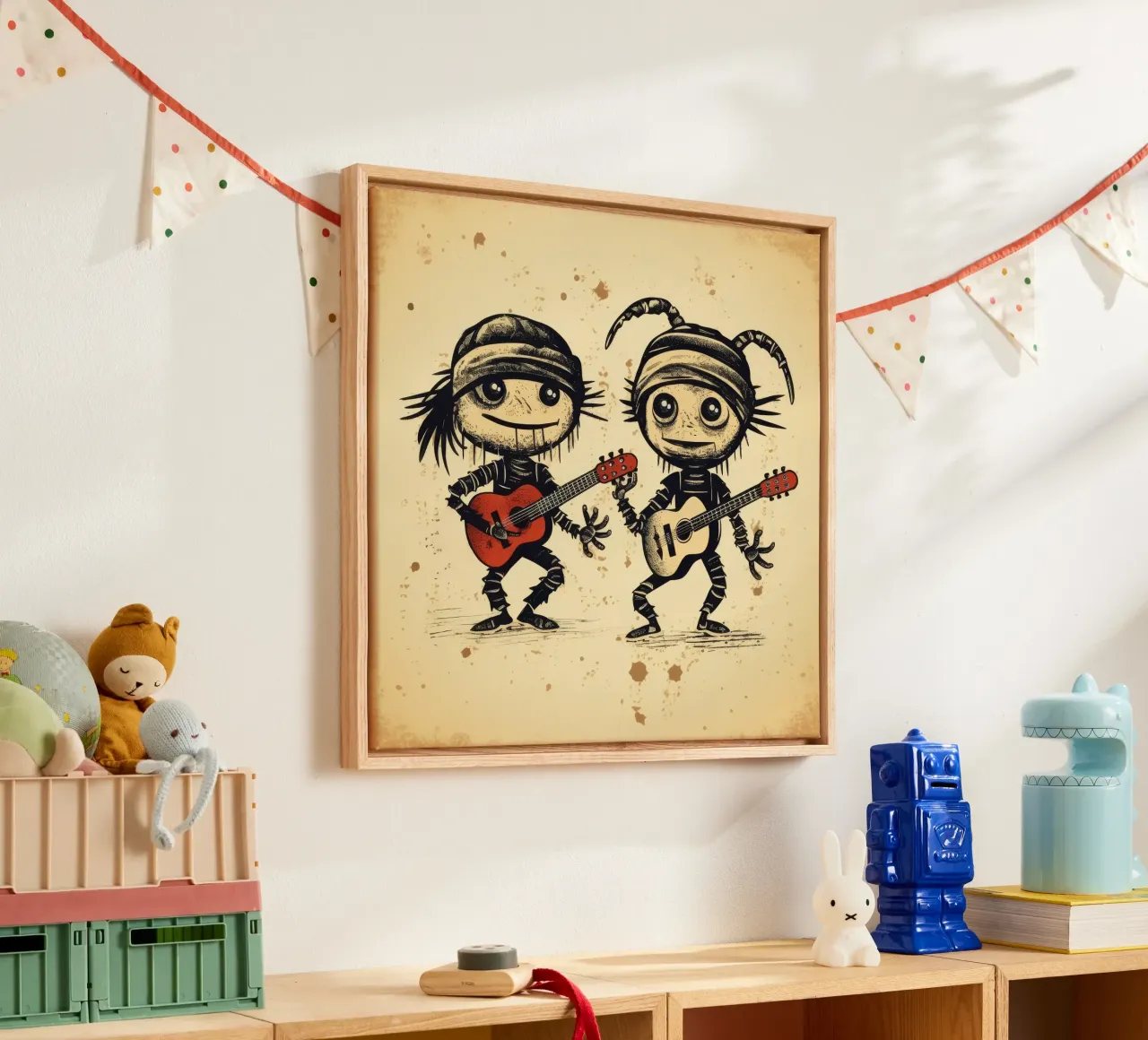 Retro Scorpion Duo tela con Cornice a cassetta da Funny Animals