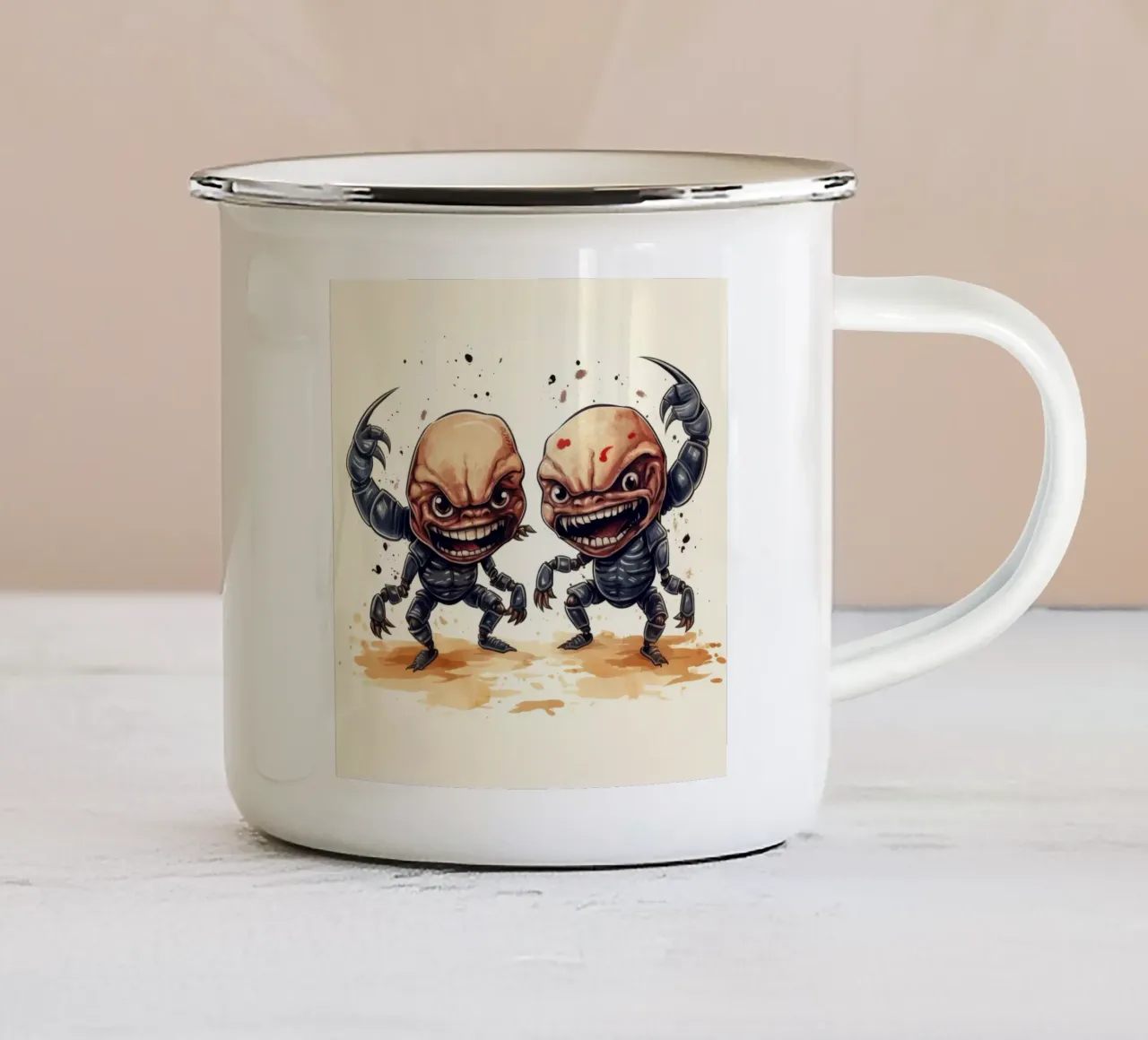 Retro Scorpion Duo tazza in smalto da Funny Animals