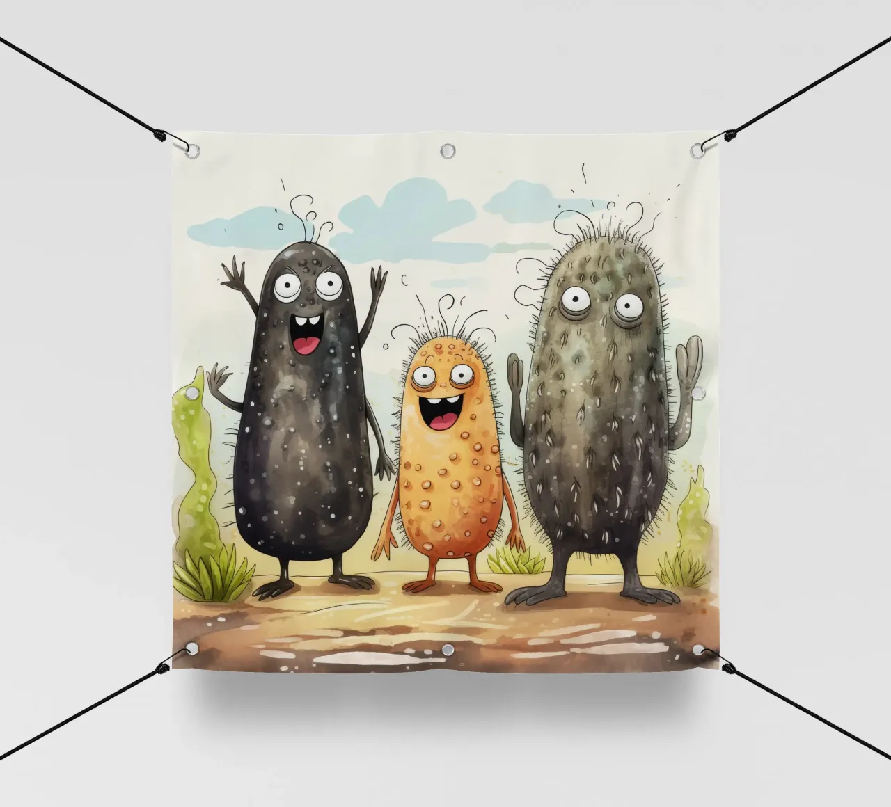 Gang di cetrioli di mare retrò telo in pvc da Funny Animals
