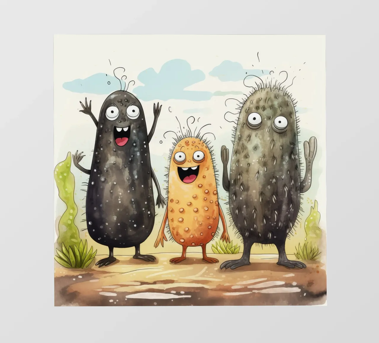 Gang di cetrioli di mare retrò telo in pvc da Funny Animals
