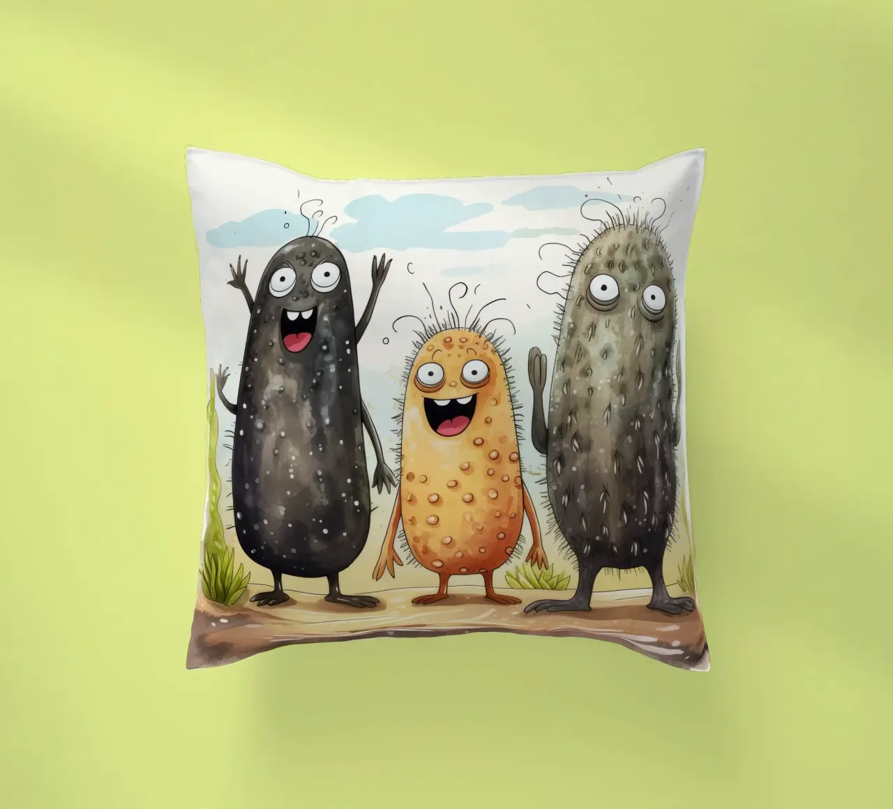 Gang di cetrioli di mare retrò cuscino da Funny Animals