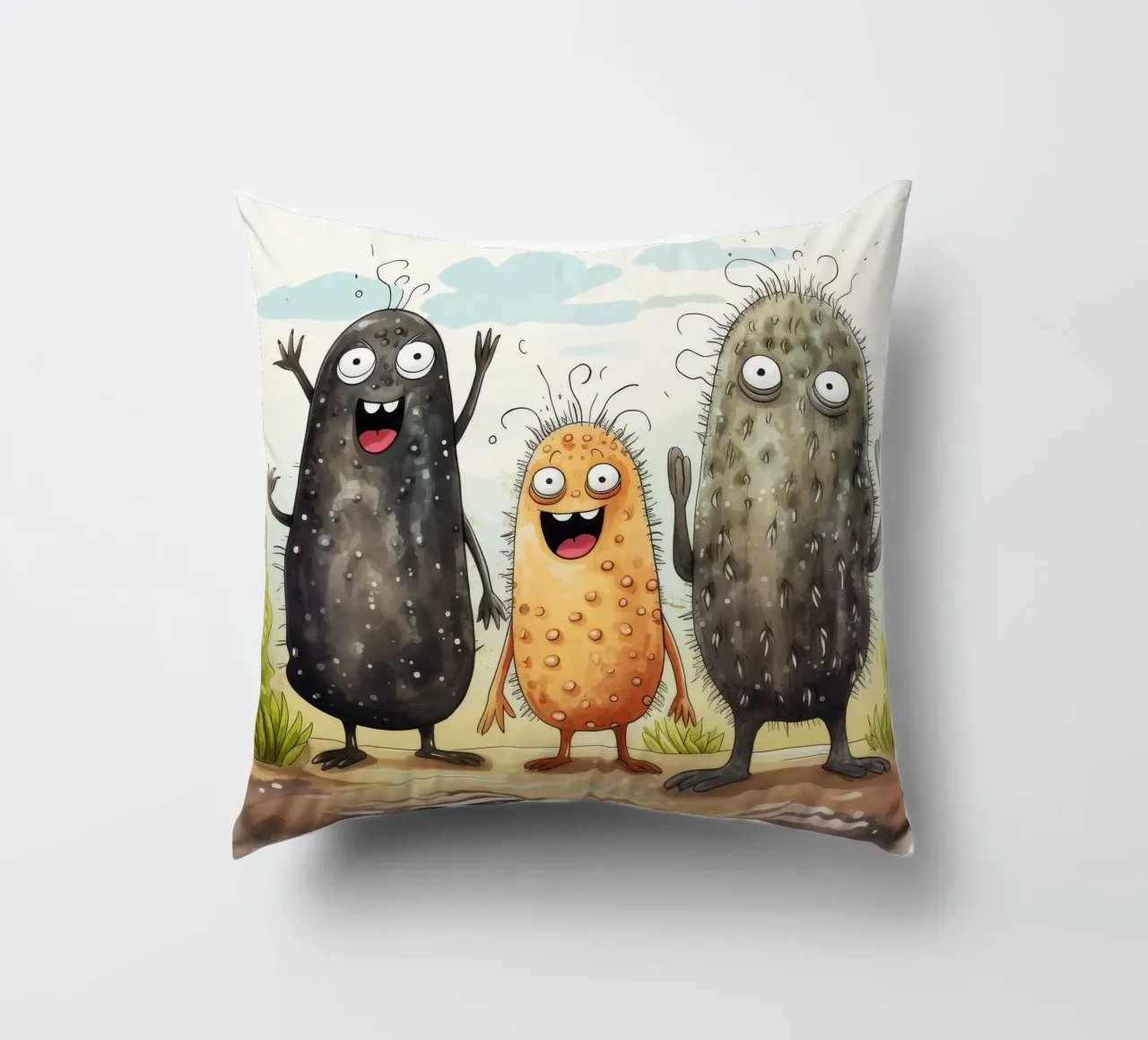 Gang di cetrioli di mare retrò cuscino da Funny Animals
