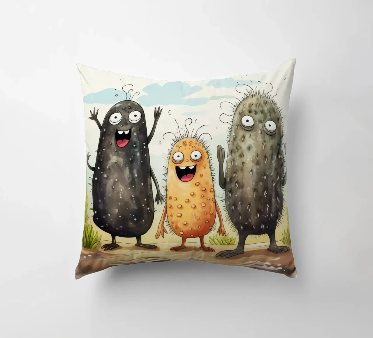 Gang di cetrioli di mare retrò cuscino da Funny Animals