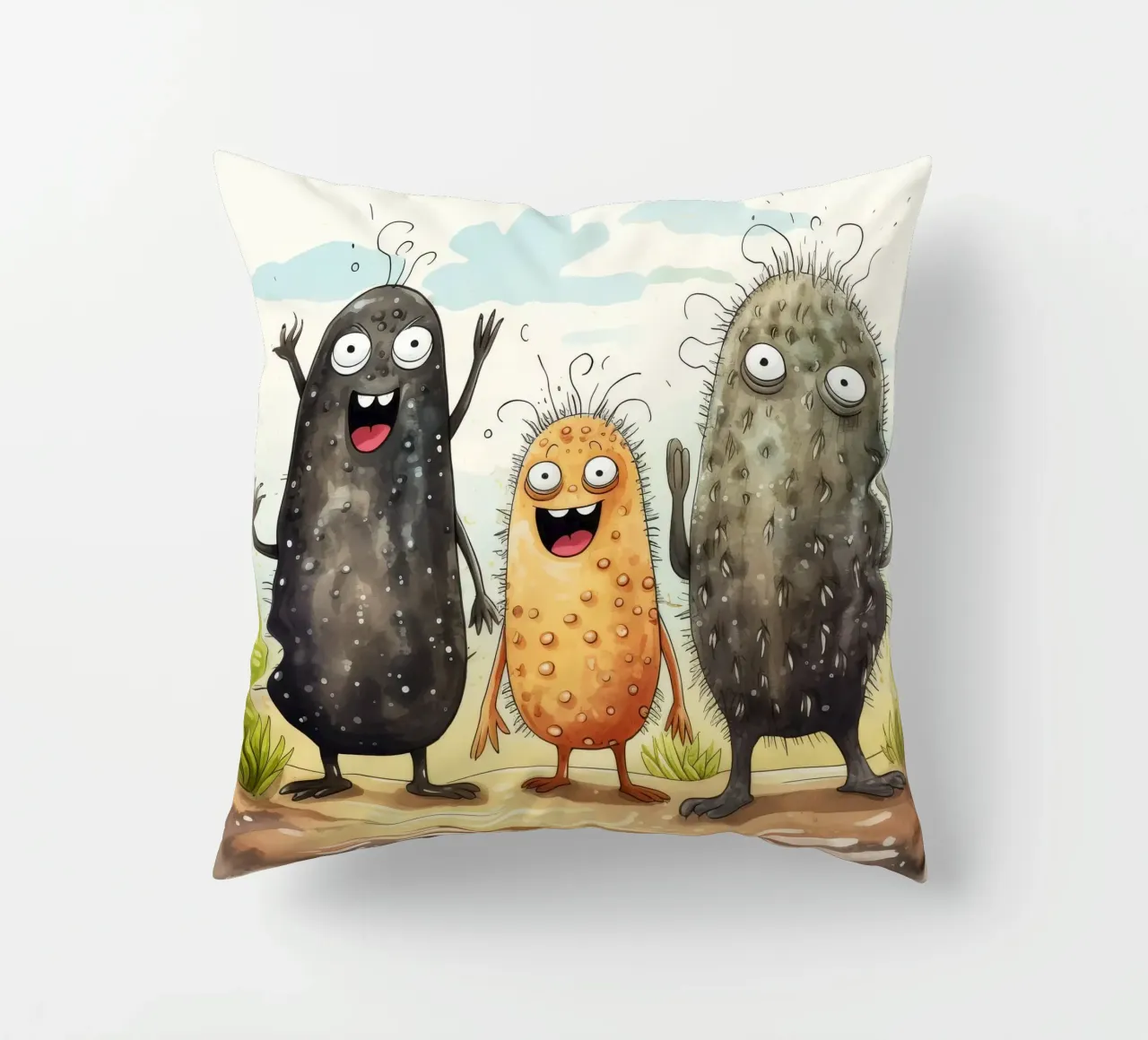 Gang di cetrioli di mare retrò cuscino da Funny Animals