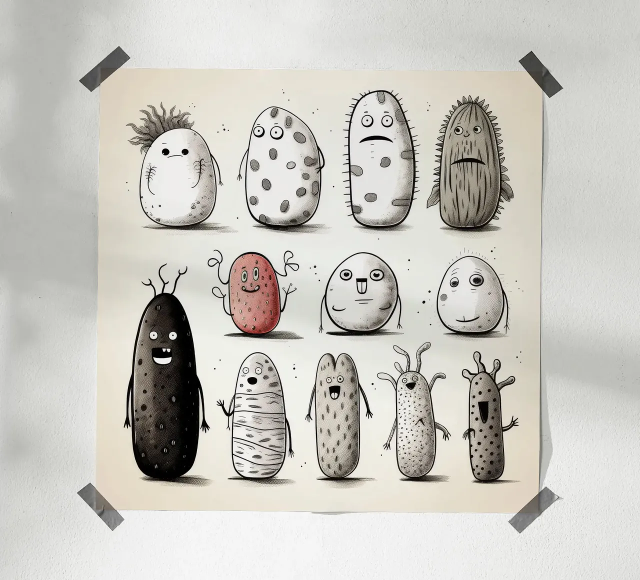 Gang di cetrioli di mare retrò carta hahnemühle da Funny Animals