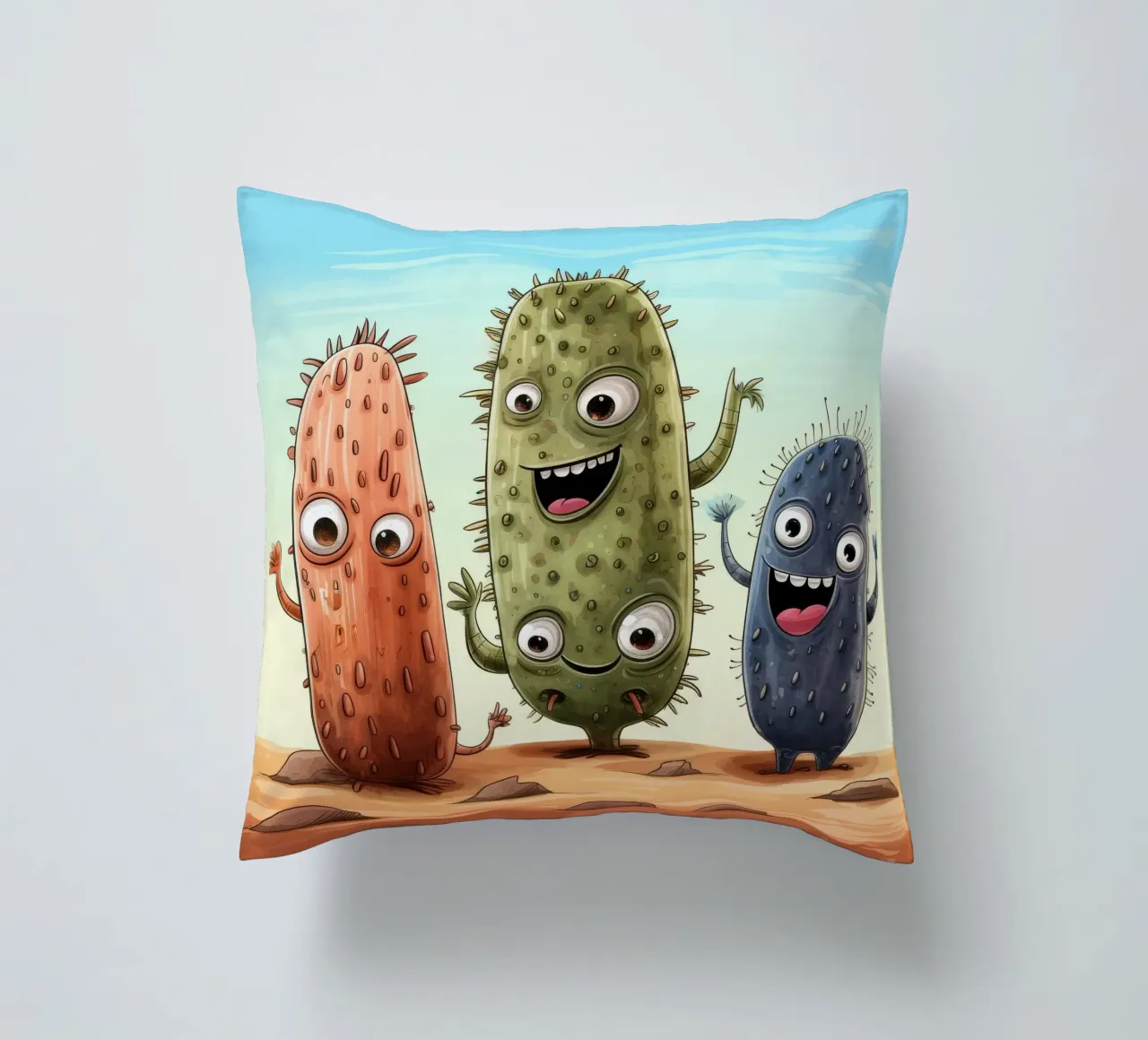 Retro-Seegurkengang Kissen von Funny Animals