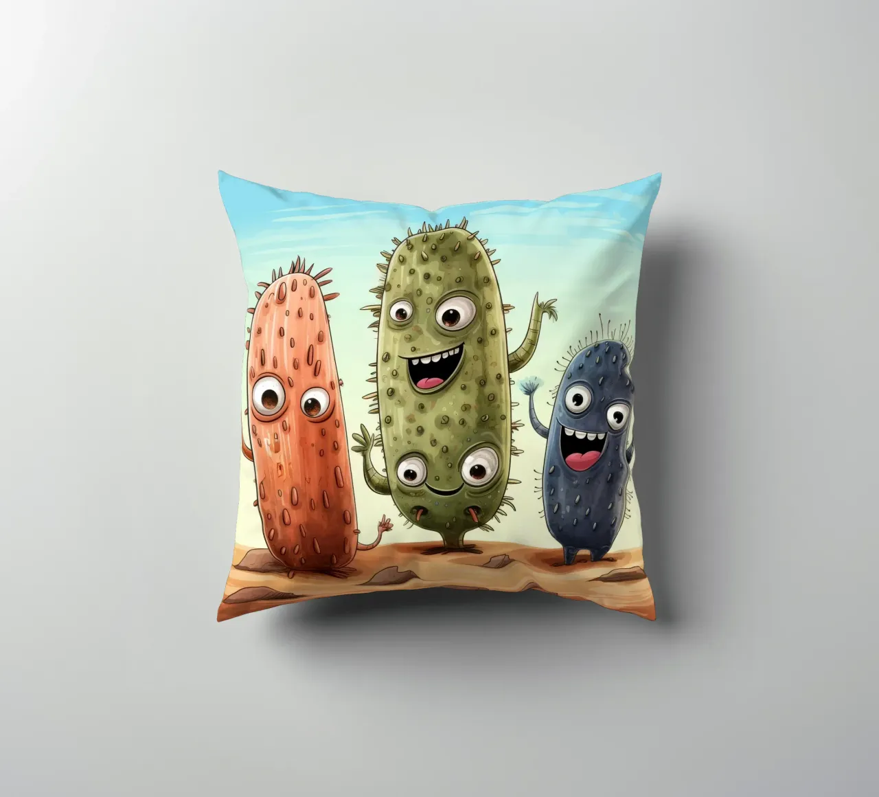 Retro-Seegurkengang Kissen von Funny Animals
