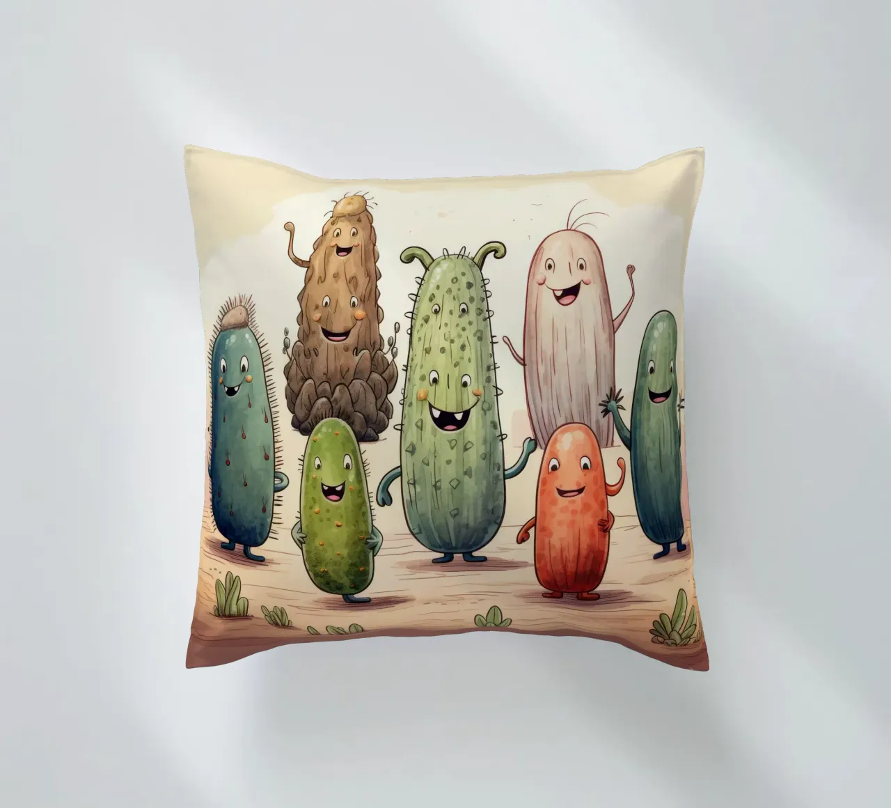 Gang di cetrioli di mare retrò cuscino da Funny Animals