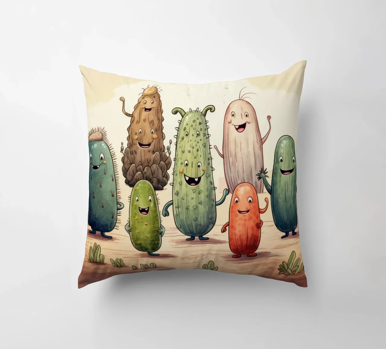 Gang di cetrioli di mare retrò cuscino da Funny Animals