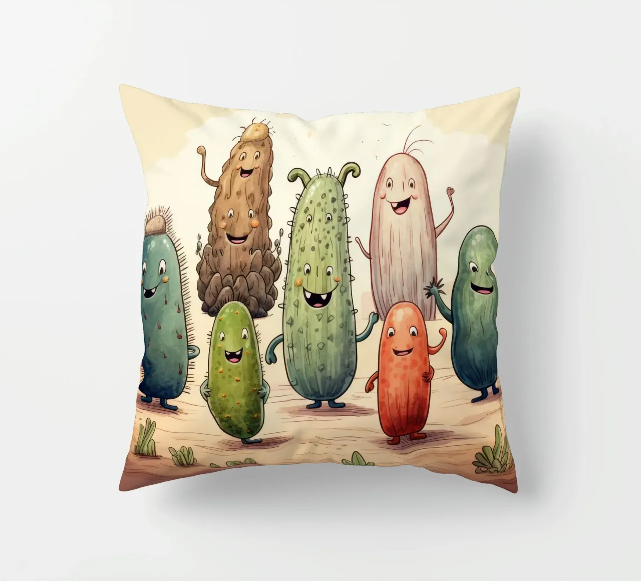 Gang di cetrioli di mare retrò cuscino da Funny Animals
