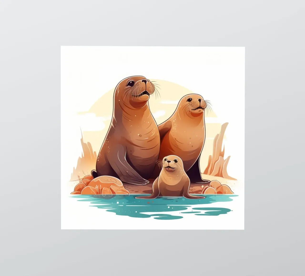 Retro Zeeleeuwenbende sticker van Funny Animals