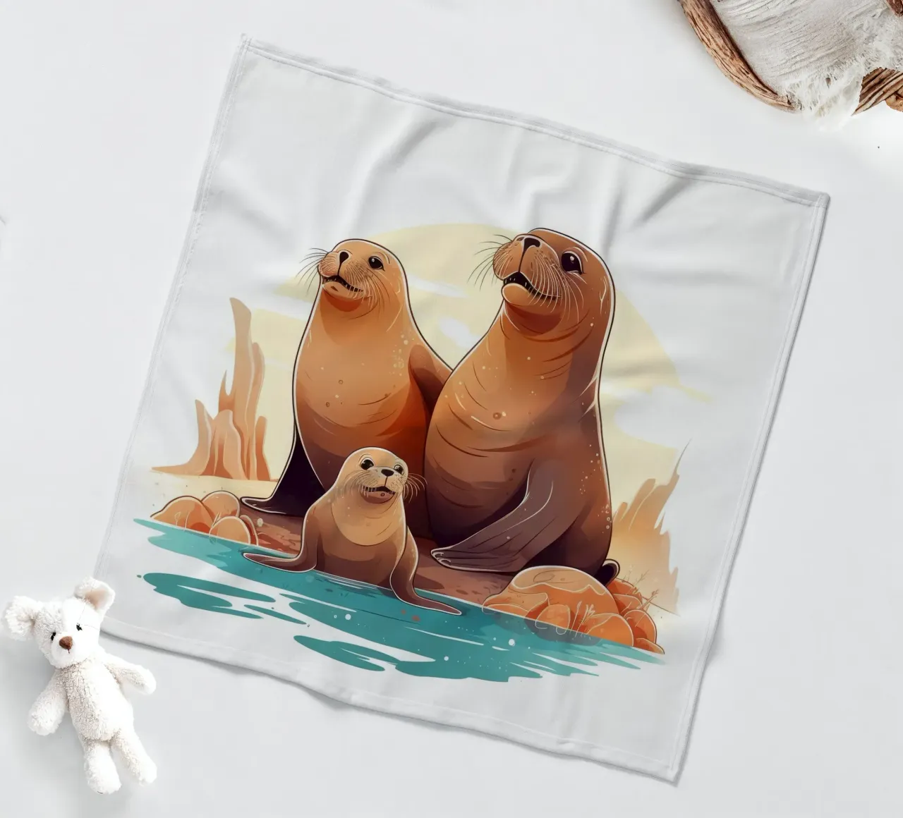 Retro Zeeleeuwenbende fleecedeken van Funny Animals