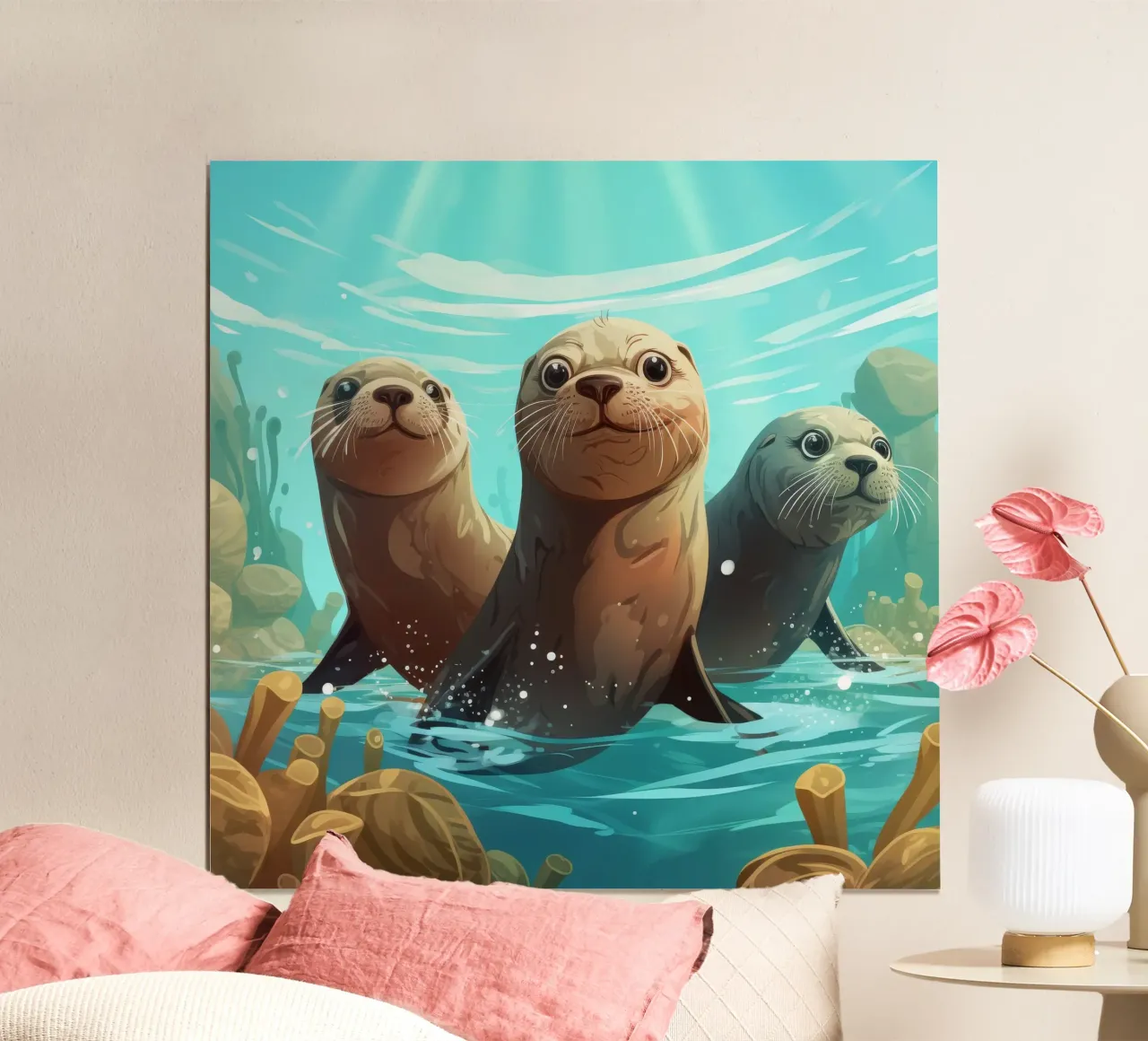 Retro Zeeleeuwenbende hahnemühle van Funny Animals
