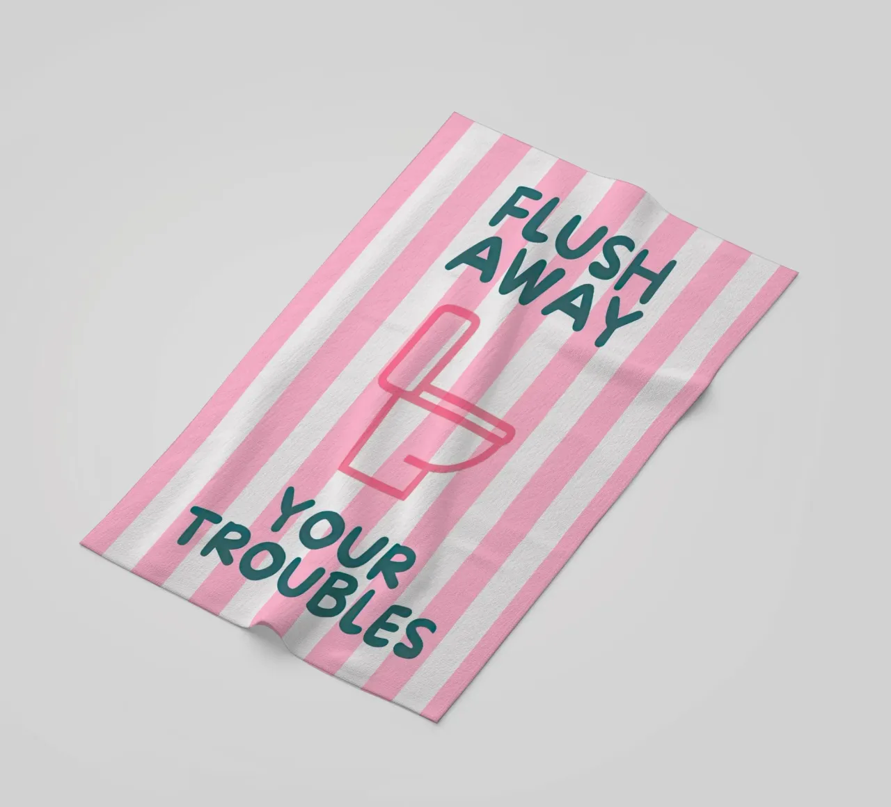 Flush Away Your Troubles beach towel by Attaboy Dsgn