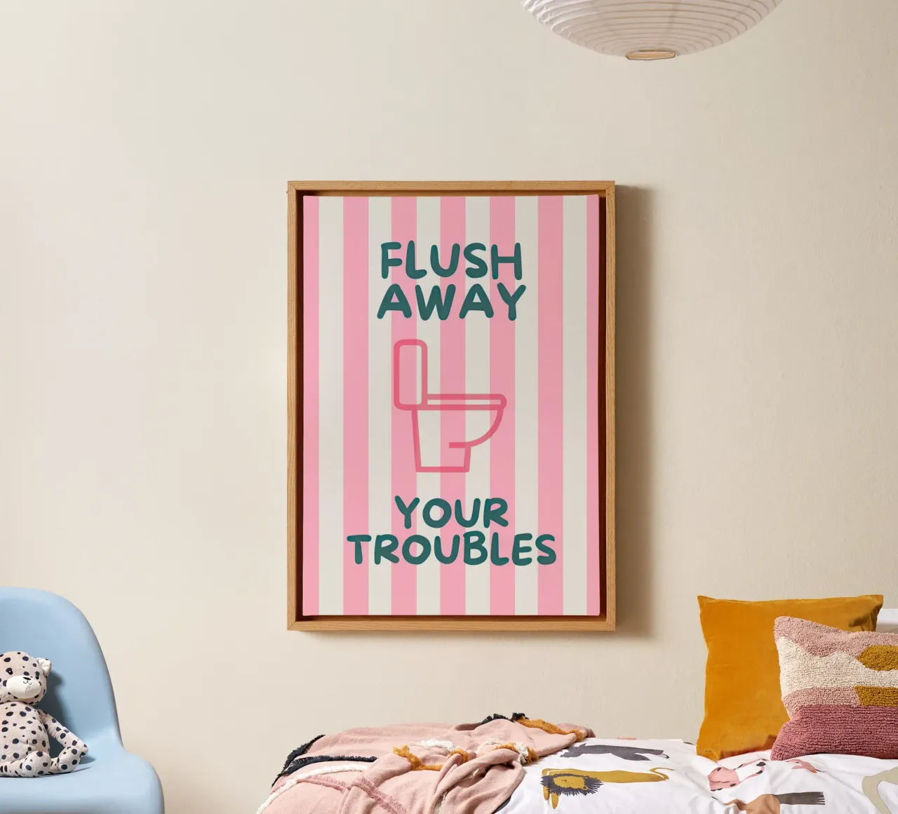 Flush Away Your Troubles tela con Cornice a cassetta da Attaboy Dsgn