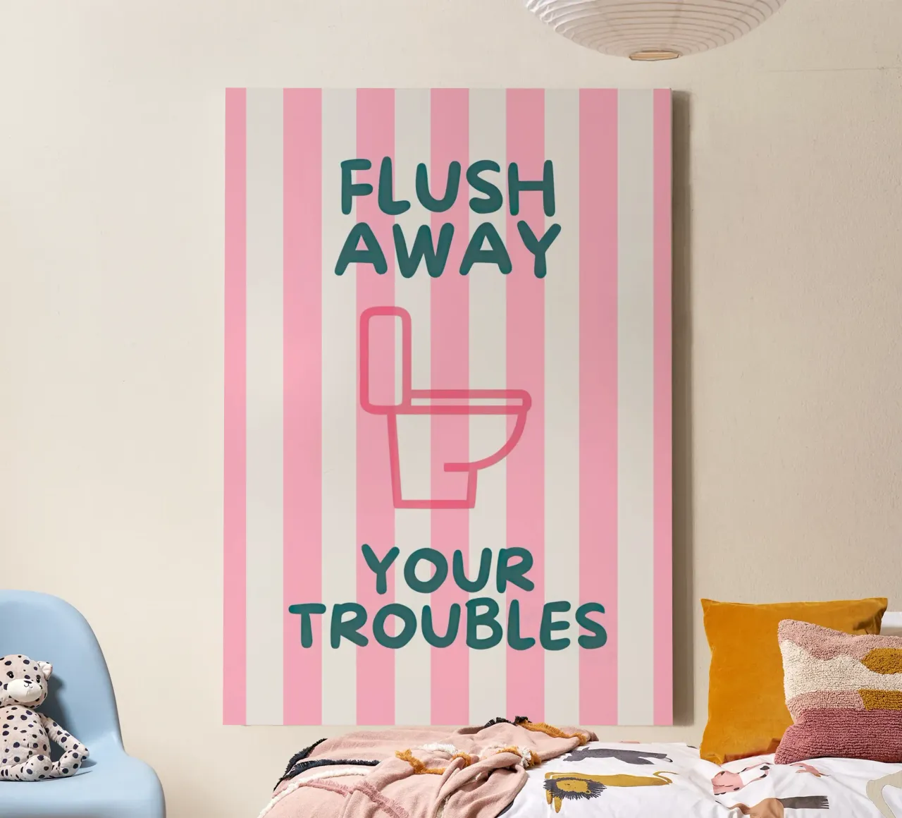 Flush Away Your Troubles tela con Cornice a cassetta da Attaboy Dsgn