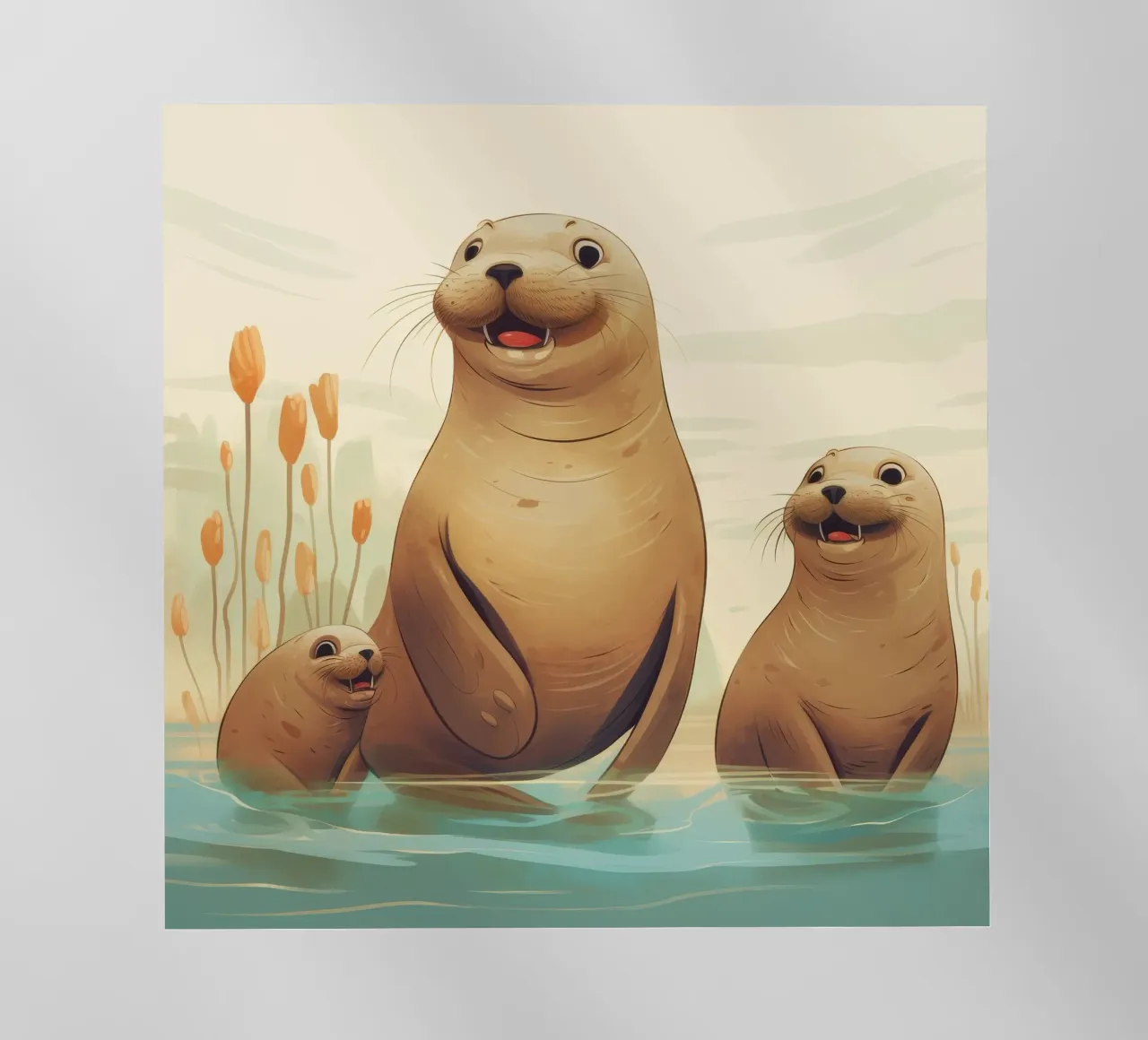 Retro Zeeleeuwenbende backlit folie van Funny Animals