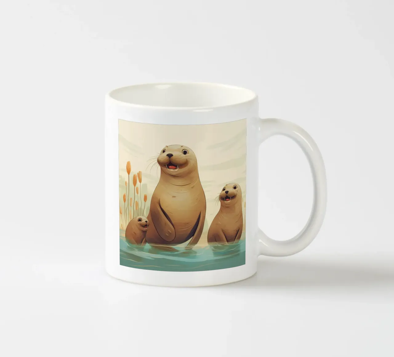 Retro Zeeleeuwenbende keramische mok van Funny Animals