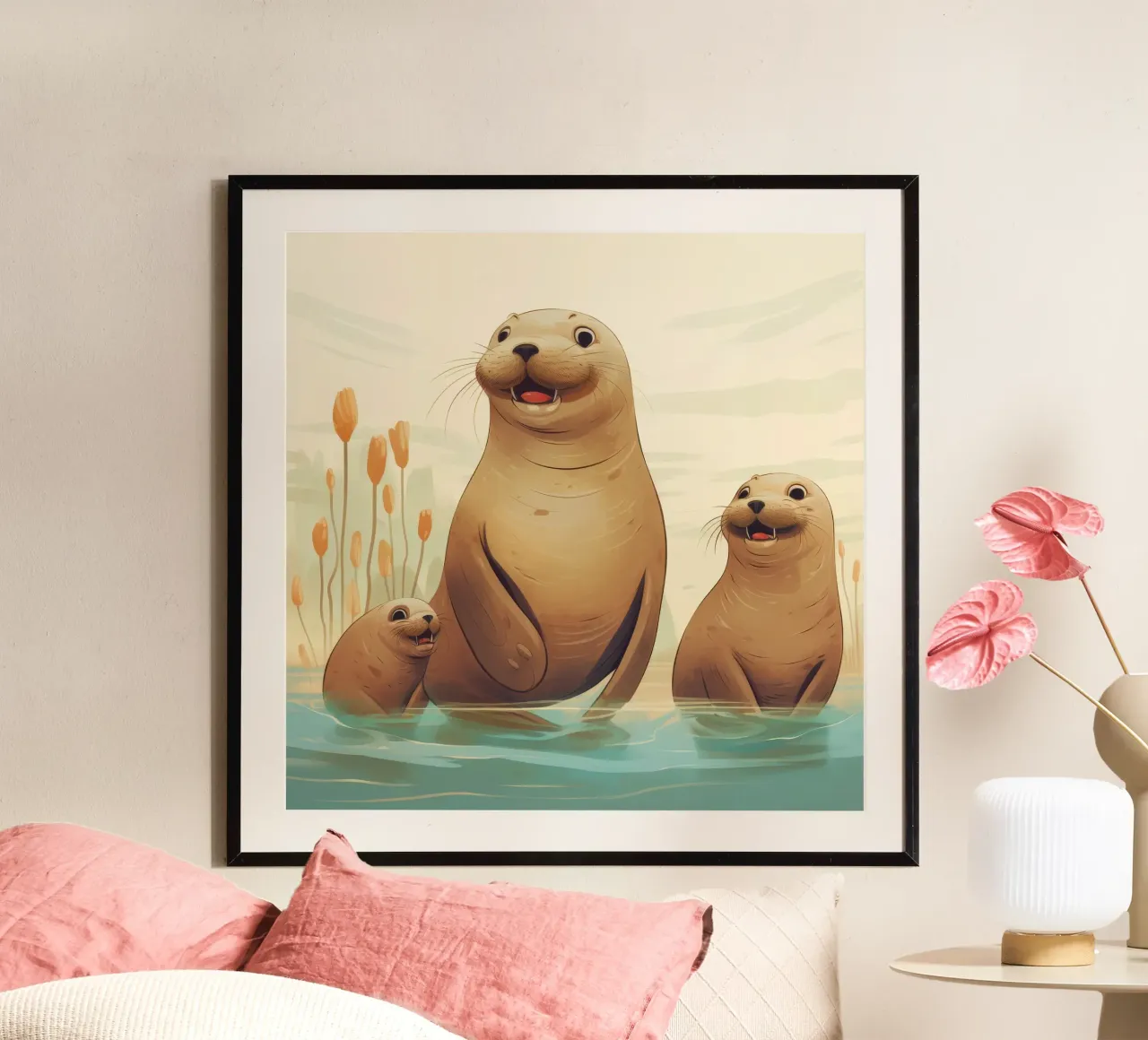 Retro Zeeleeuwenbende hahnemühle van Funny Animals