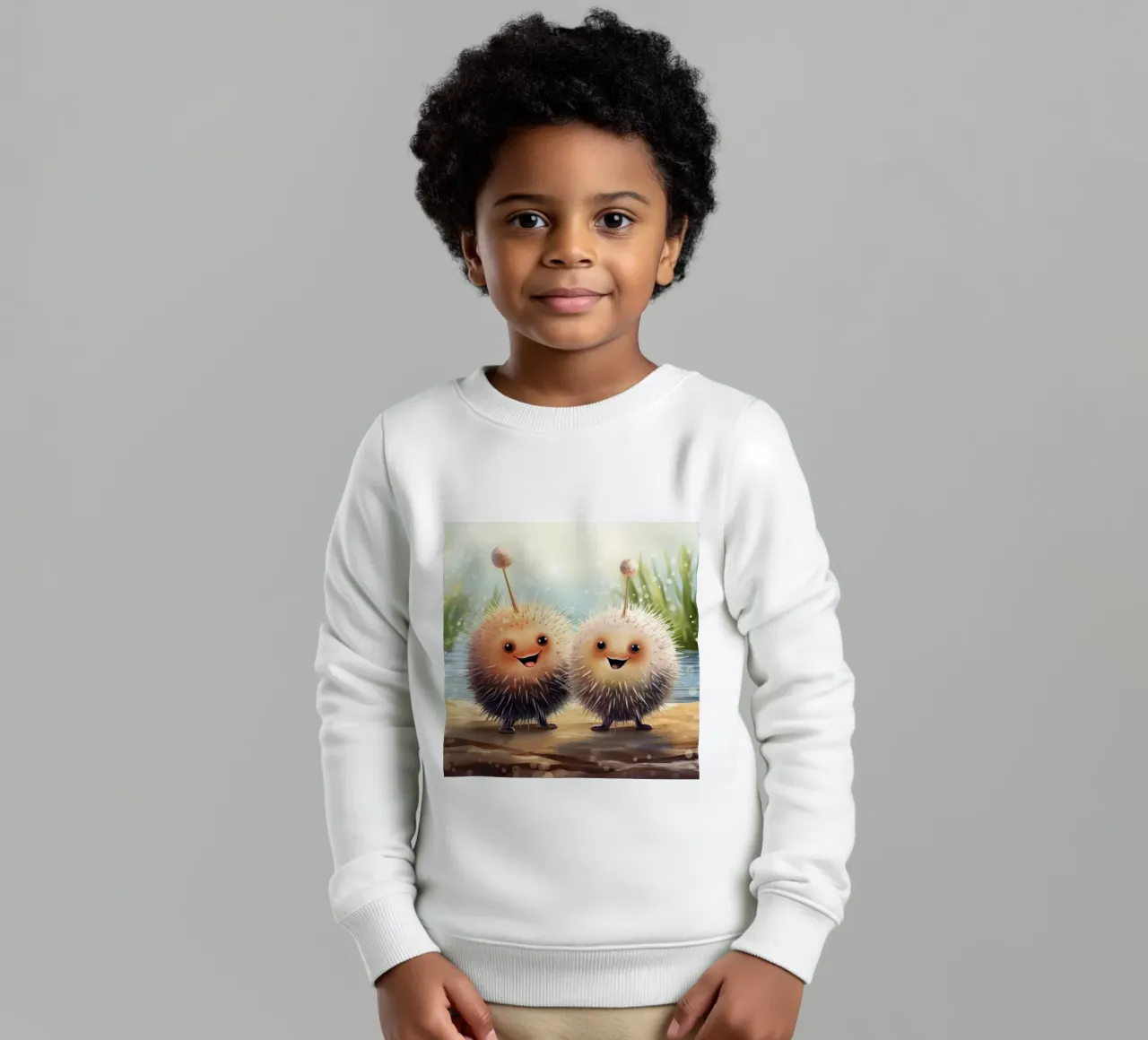 Duo di ricci di mare retrò felpa bambino da Funny Animals
