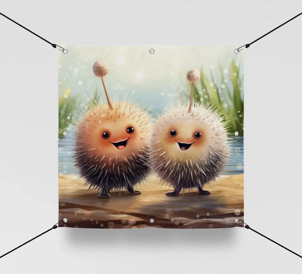 Duo di ricci di mare retrò telo in pvc da Funny Animals