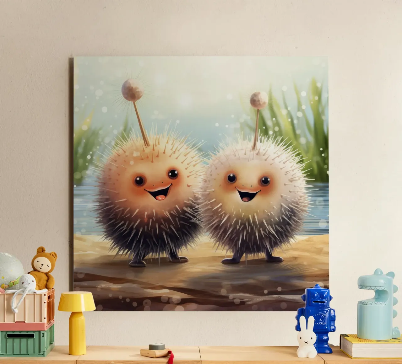 Duo di ricci di mare retrò alluminio dibond da Funny Animals