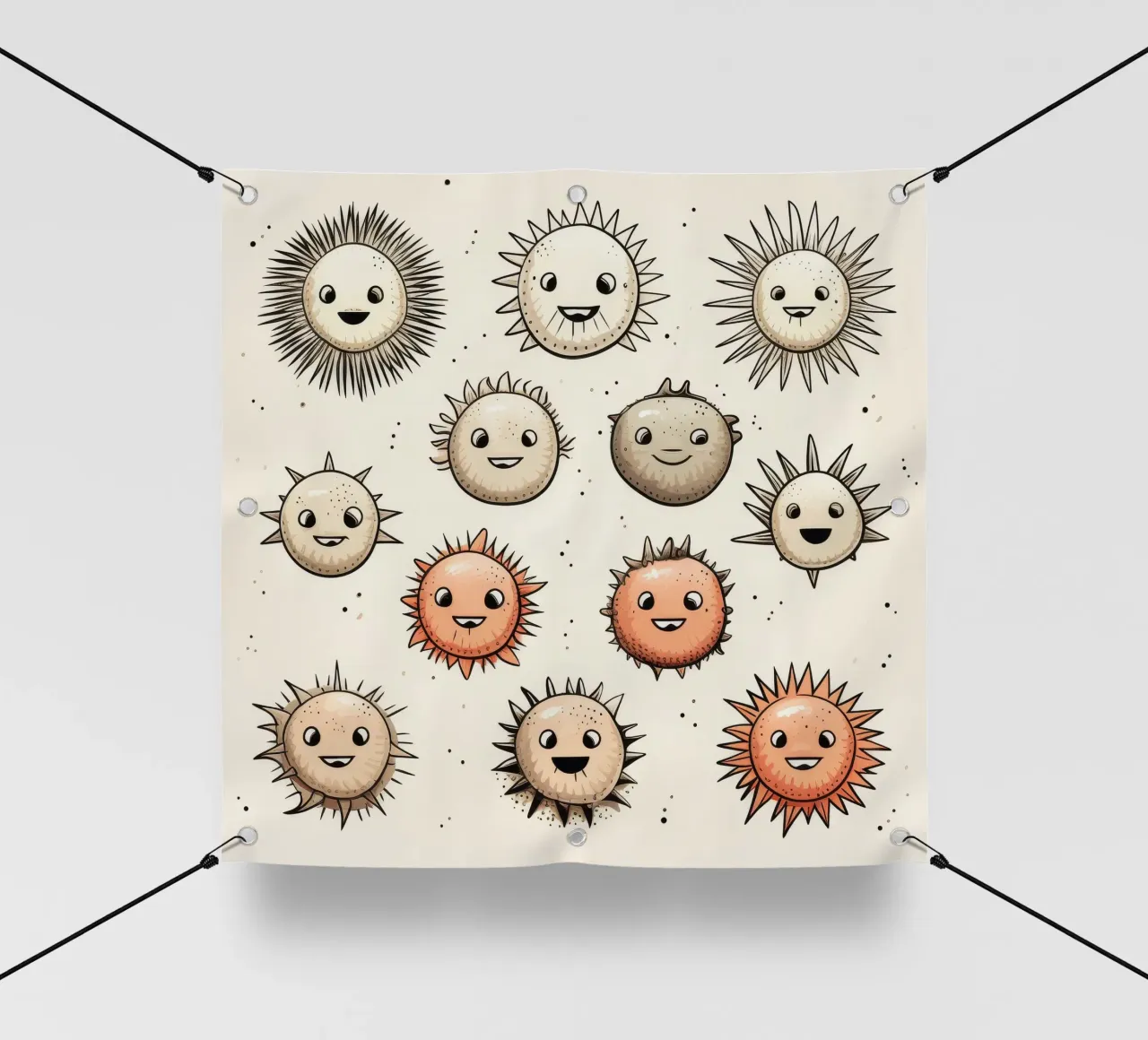 Retro Sea Urchin Gang pvc cover by Funny Animals